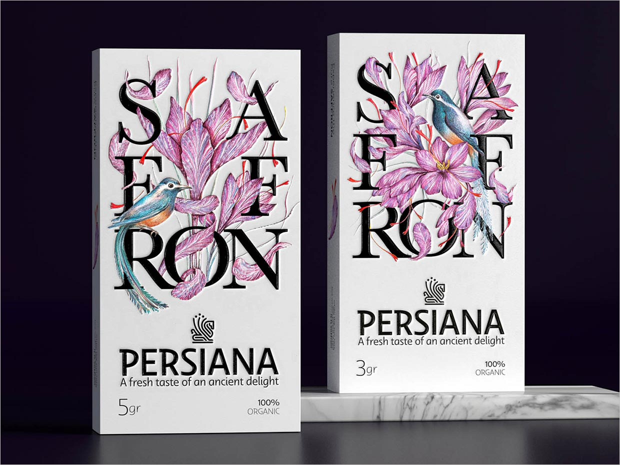 伊朗Persaina藏红花包装设计之正面展示