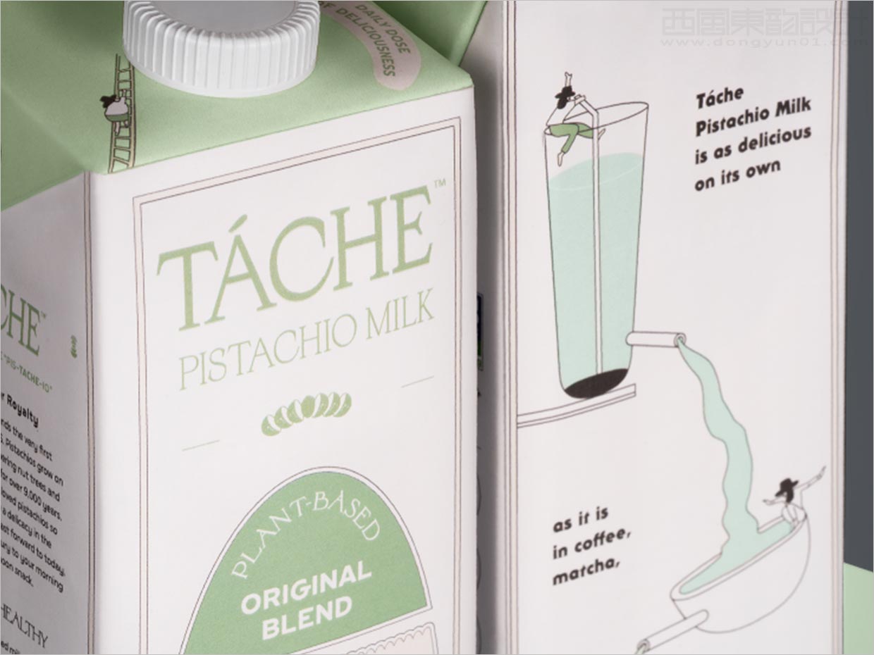美国Tache开心果植物奶包装设计之局部细节特写设计