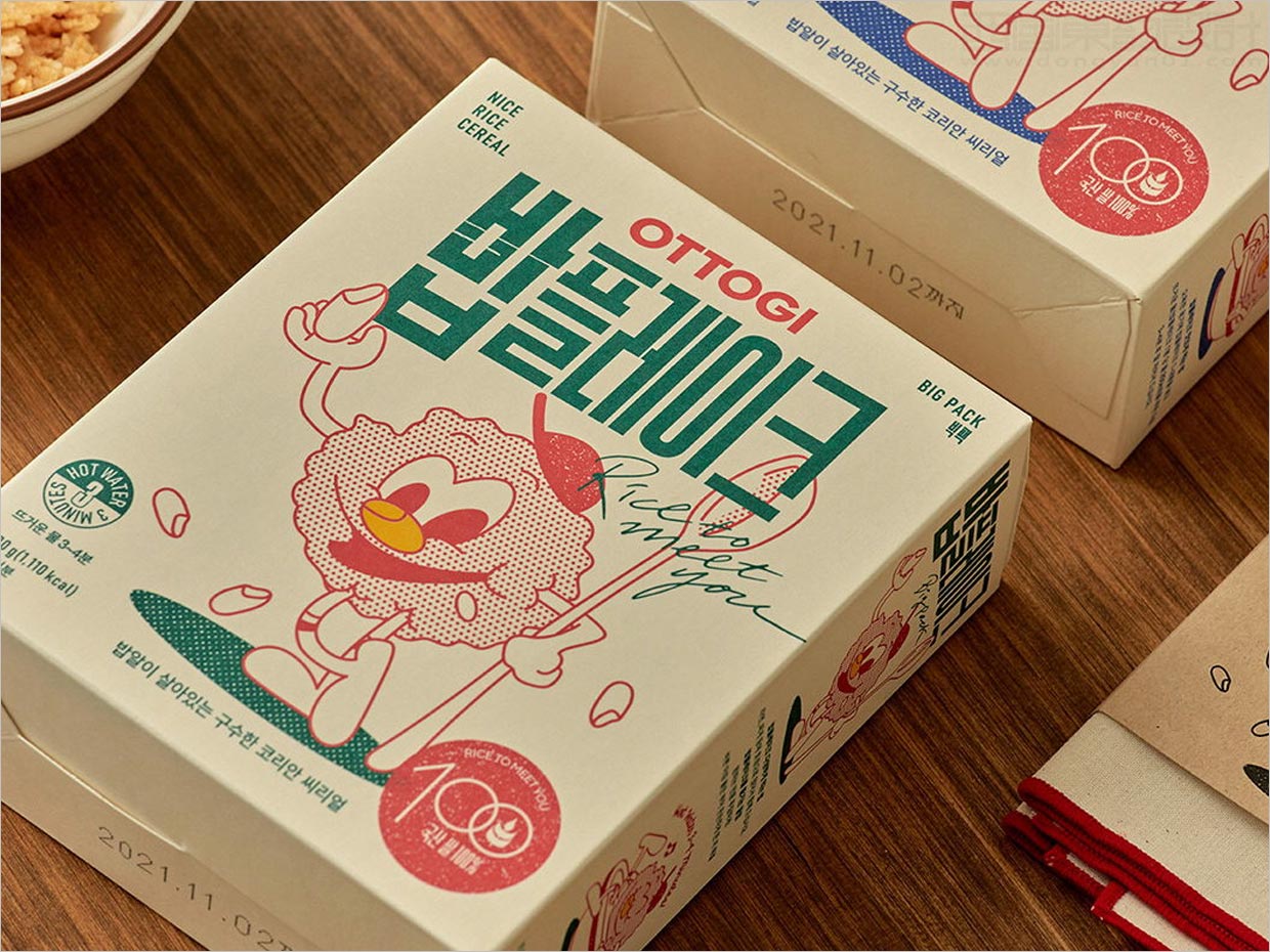 韩国Ottogi早餐玉米片包装盒设计之实物照片
