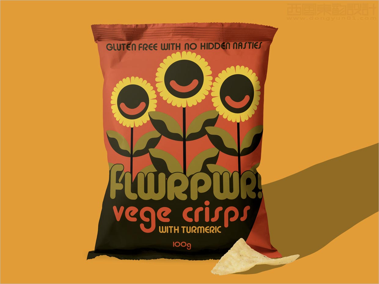 美国FLWRPWR Vege Crisps蔬菜水果脆片包装袋设计