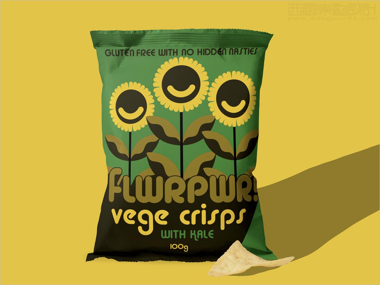 美国FLWRPWR Vege Crisps蔬菜水果脆片包装袋设计