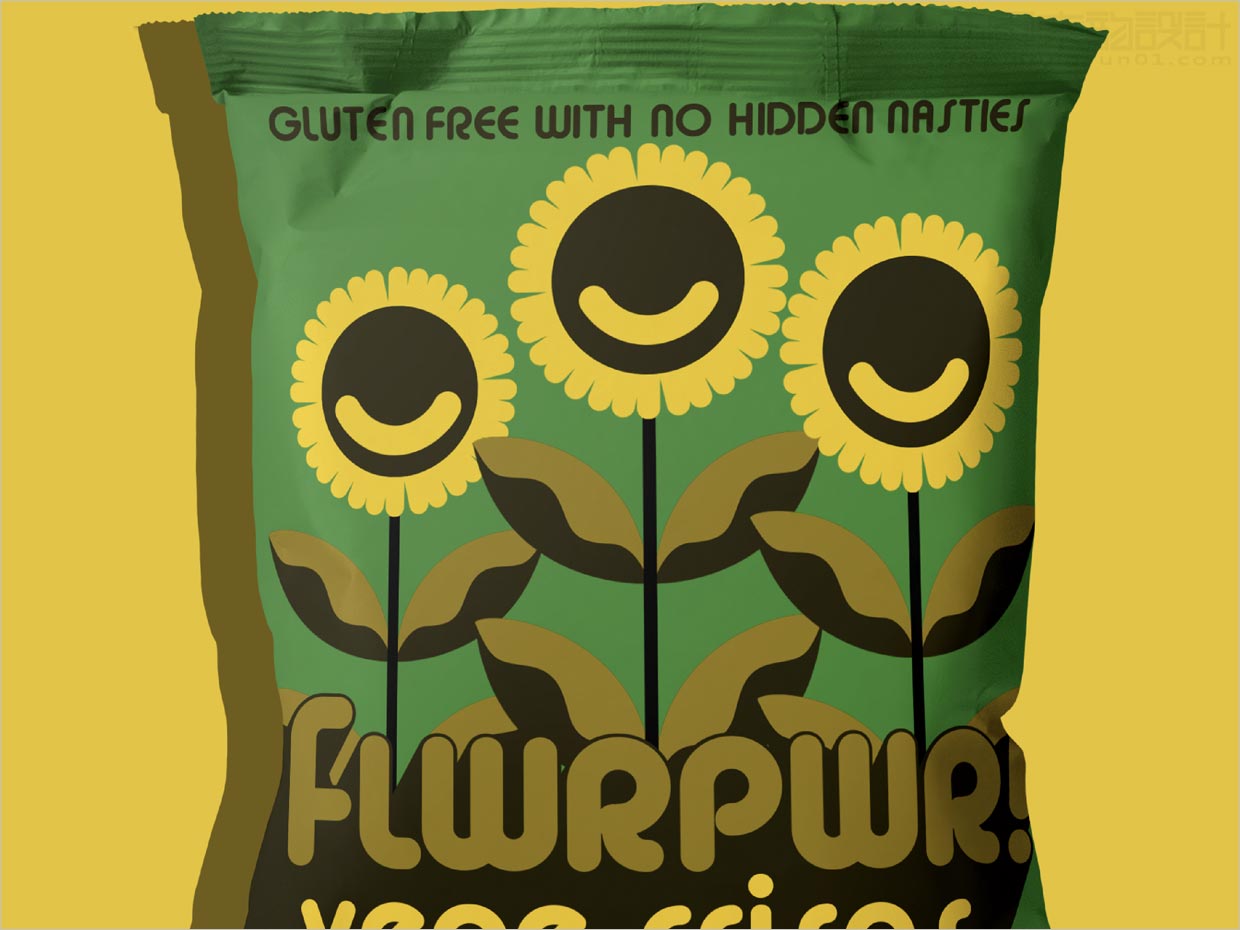 美国FLWRPWR Vege Crisps蔬菜水果脆片包装袋设计