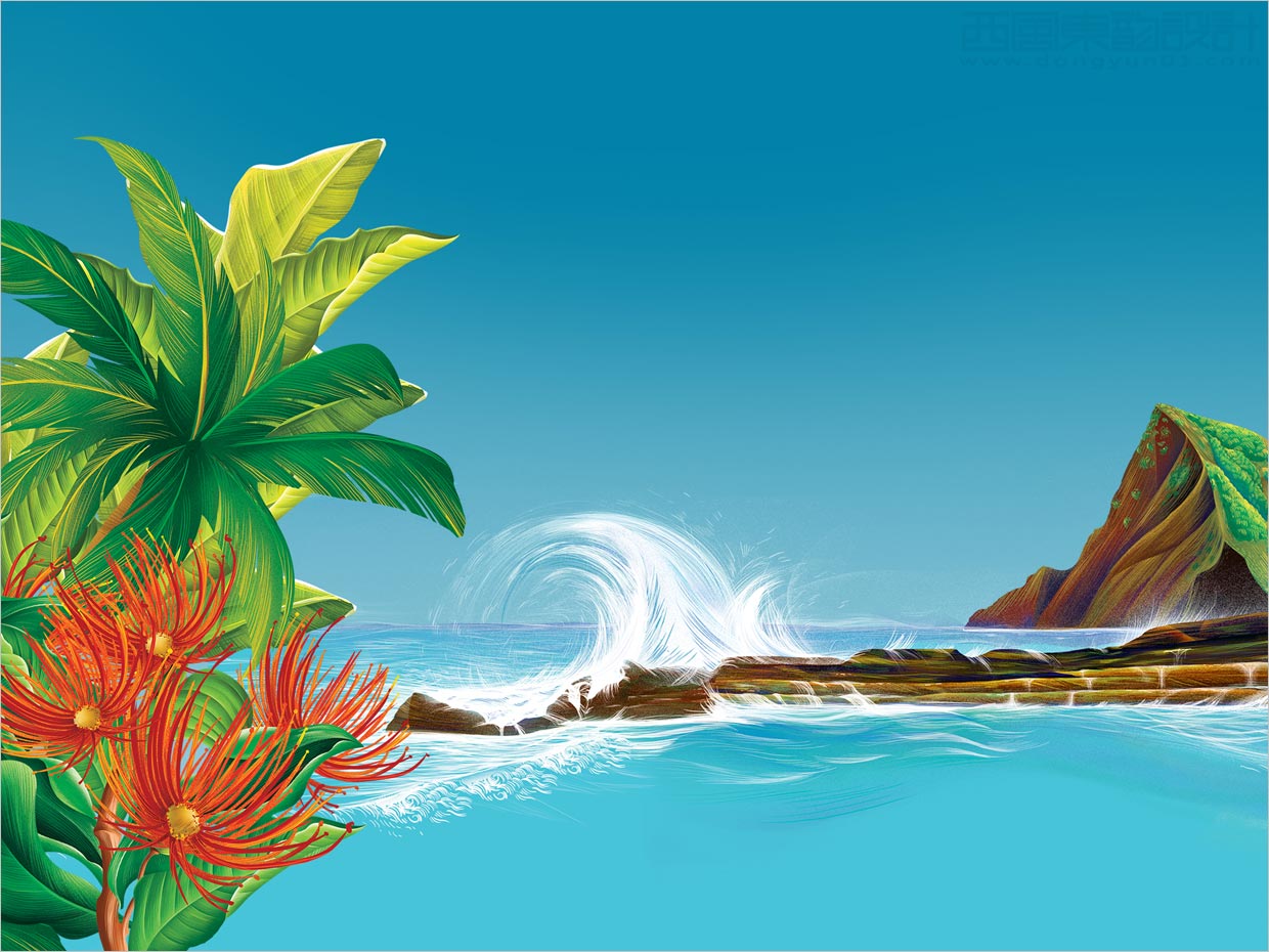 美国Mauna Loa夏威夷坚果零食包装设计之插画设计
