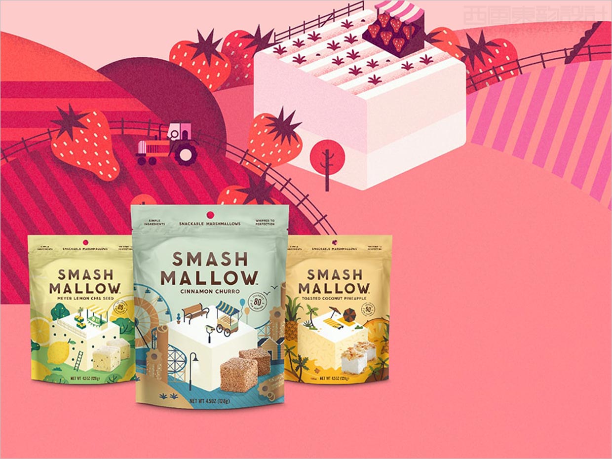 英国Smashmallow棉花糖休闲食品包装设计