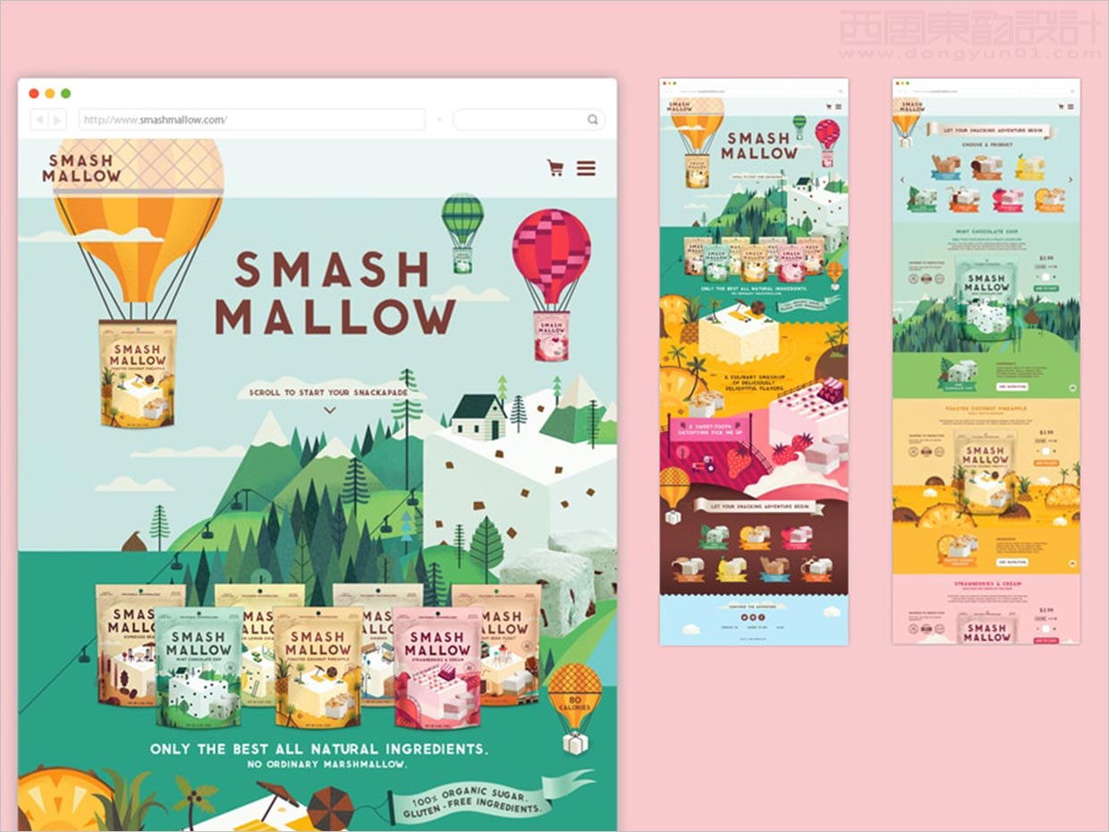英国Smashmallow棉花糖休闲食品网站设计