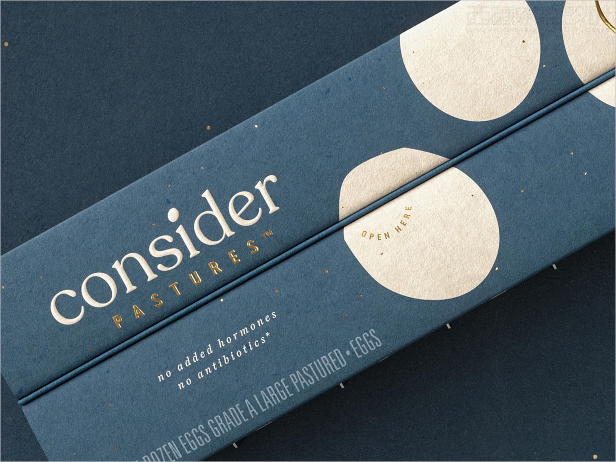美国Consert Pastures鸡蛋品牌包装盒设计