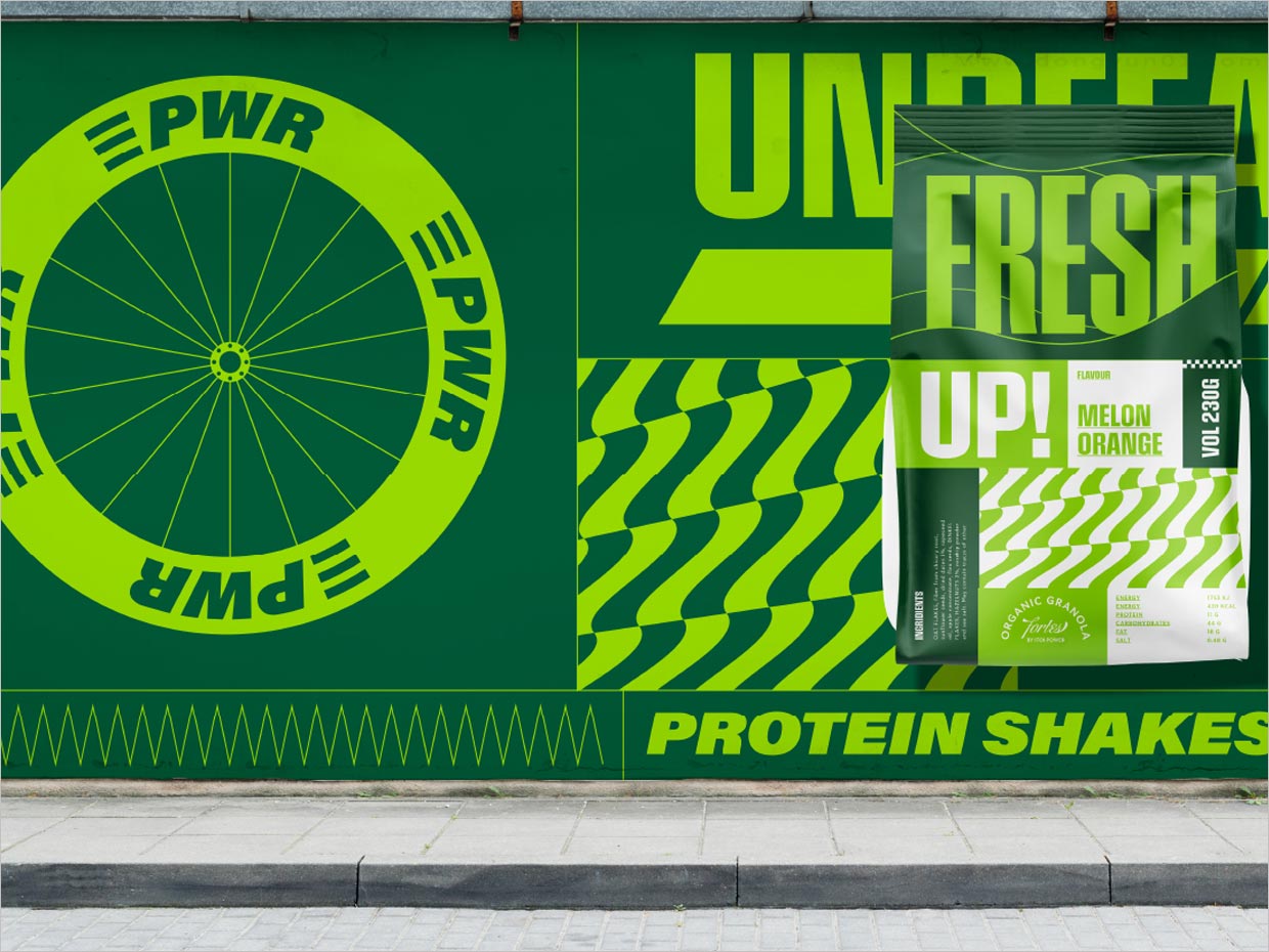 为骑自行车运动爱好者推出了蛋白质奶昔包装设计