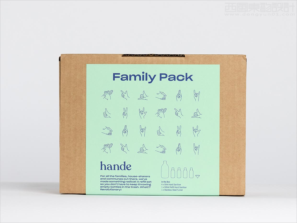英国Hande消毒剂洗手液日化用品外箱包装设计