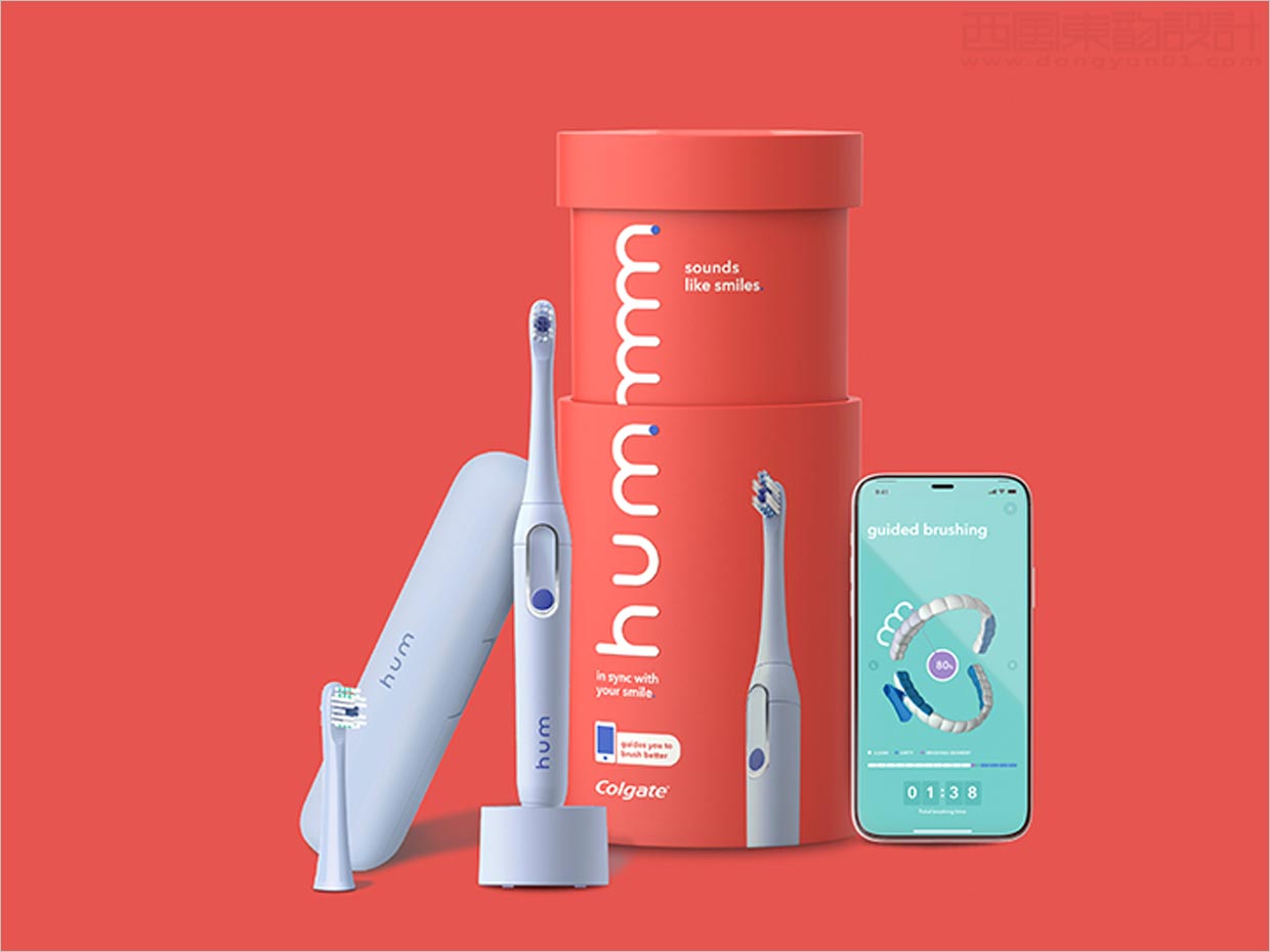 美国高露洁Hum智能电动牙刷包装设计