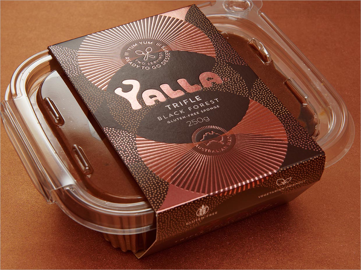 澳大利亚Yalla百香果焦糖甜品糕点食品标签包装设计