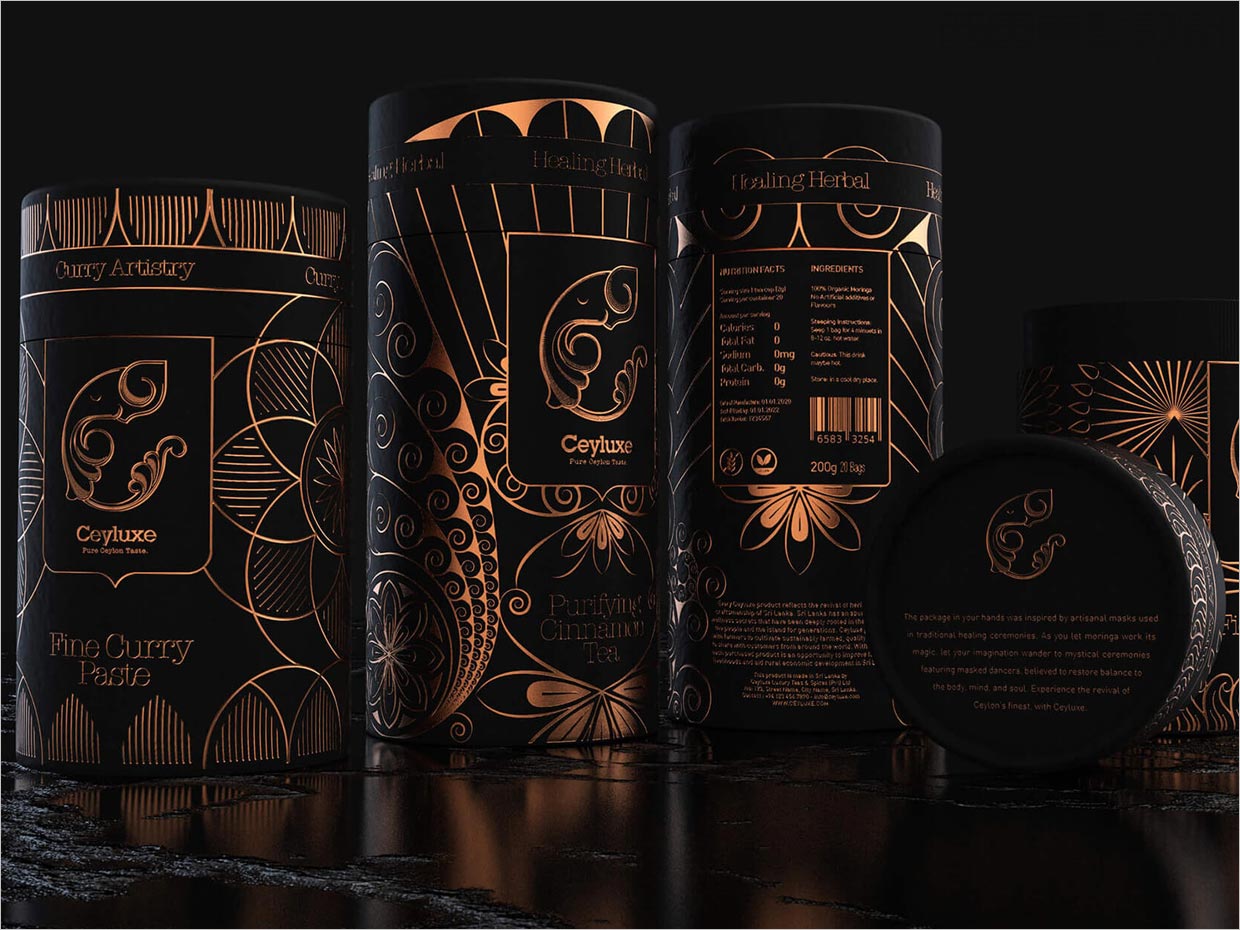 斯里兰卡Ceyluxe茶和香料包装设计