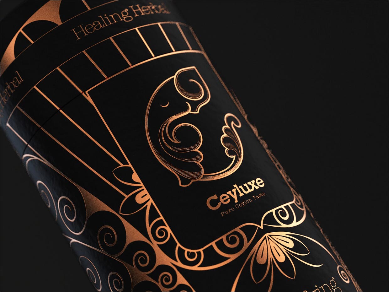 斯里兰卡Ceyluxe茶和香料包装设计之局部细节展示