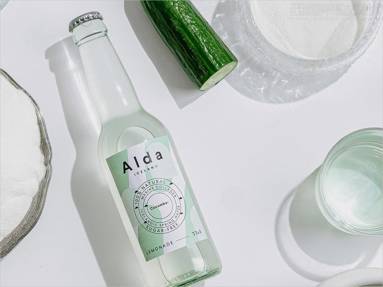 冰岛Alda黄瓜柠檬水饮料包装设计