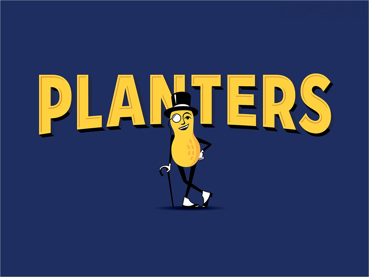 美国Planters坚果品牌logo与吉祥物设计