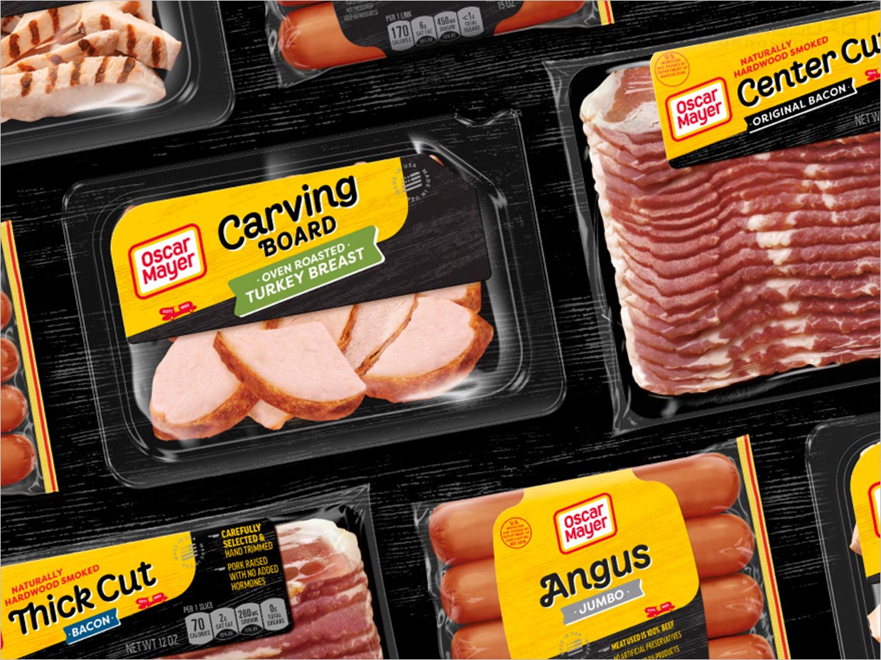 美国Oscar Mayer火腿肠培根熟肉食品包装设计