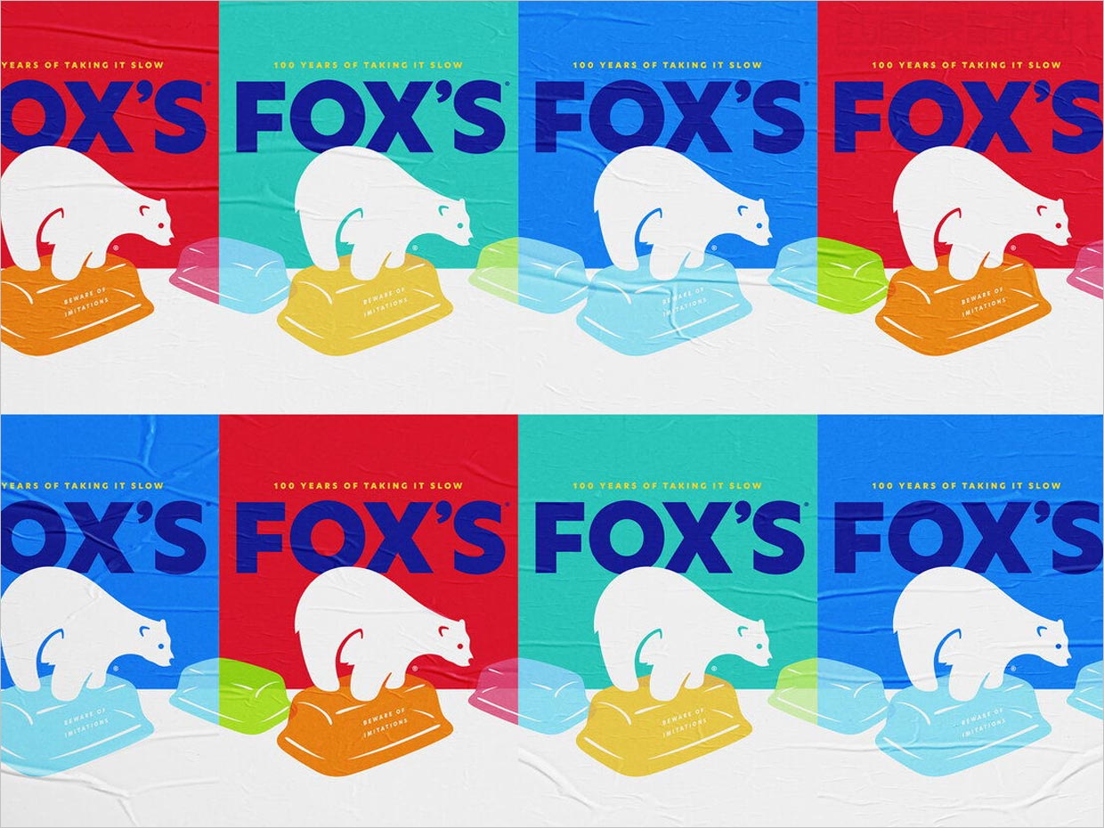 Fox's Glacier Mints维生素水果糖海报设计