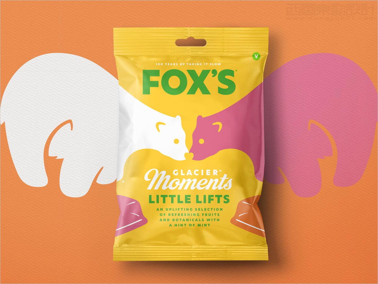 Fox's Glacier Mints维生素水果糖包装设计