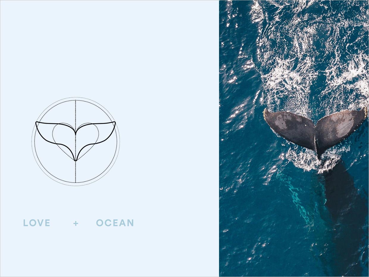 独特的Love Ocean儿童沐浴护肤日化用品logo设计之创意说明