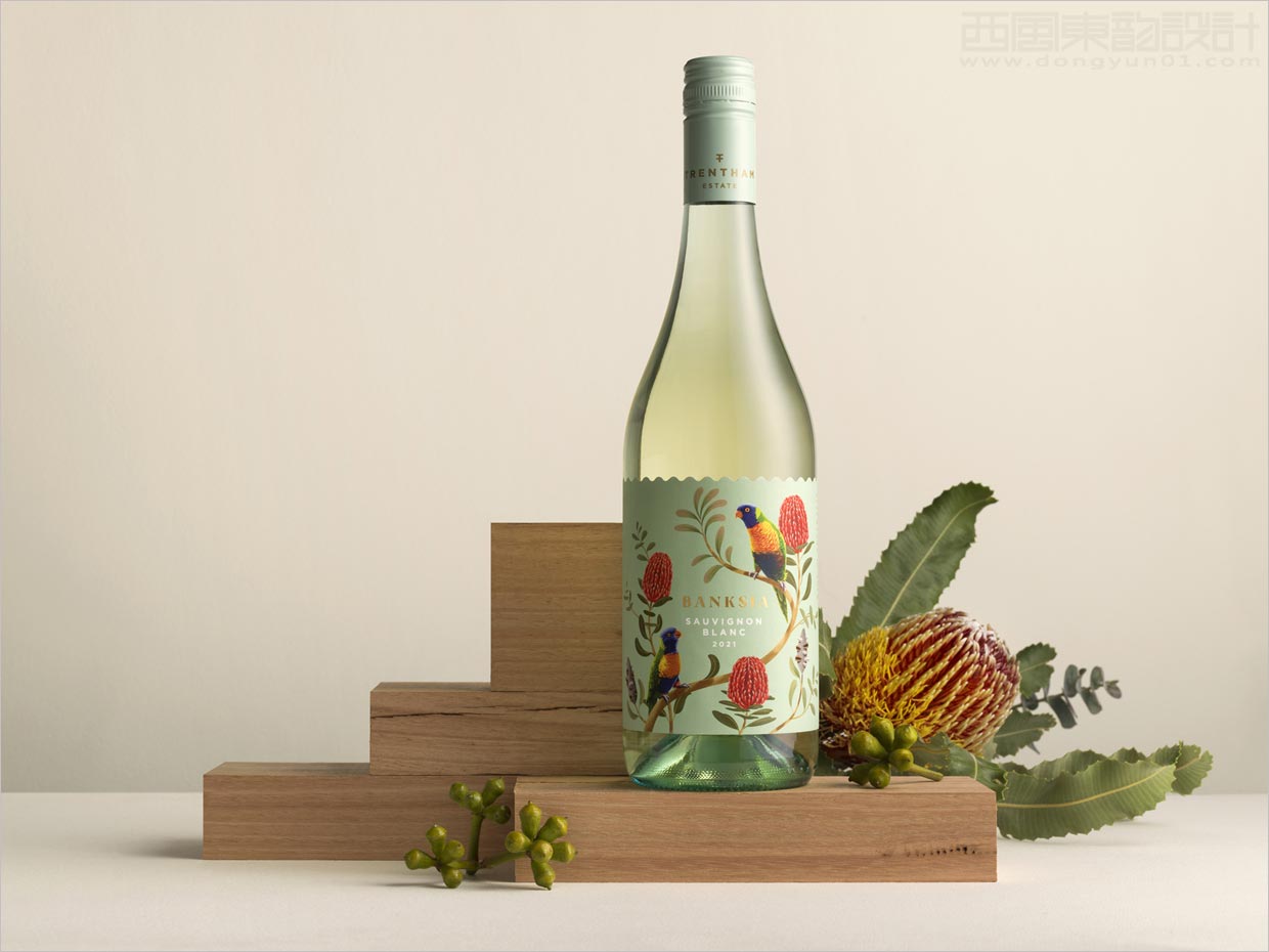平静而多彩的澳大利亚Banksia葡萄酒包装设计