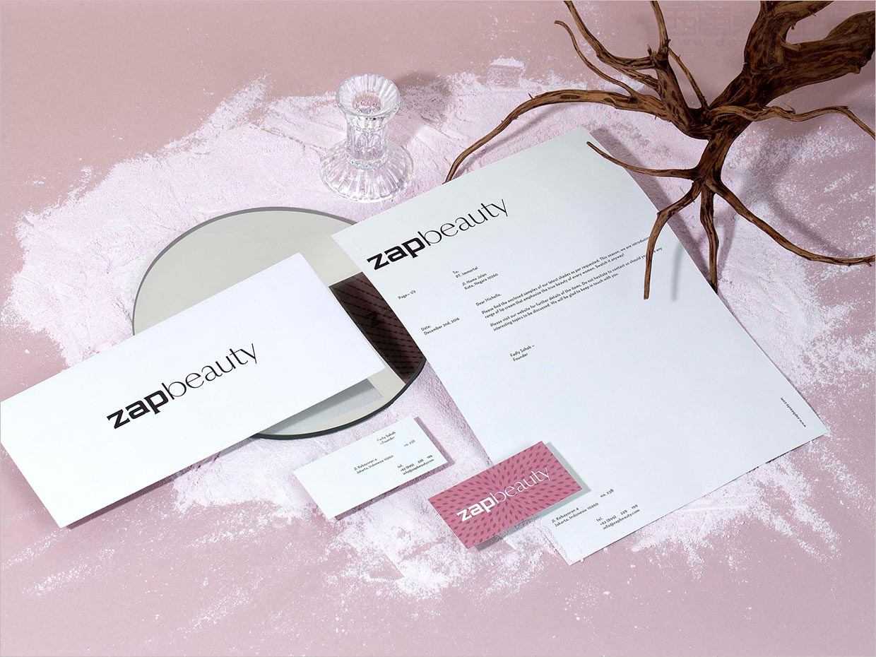 印度尼西亚ZAPBeauty化妆品信纸设计