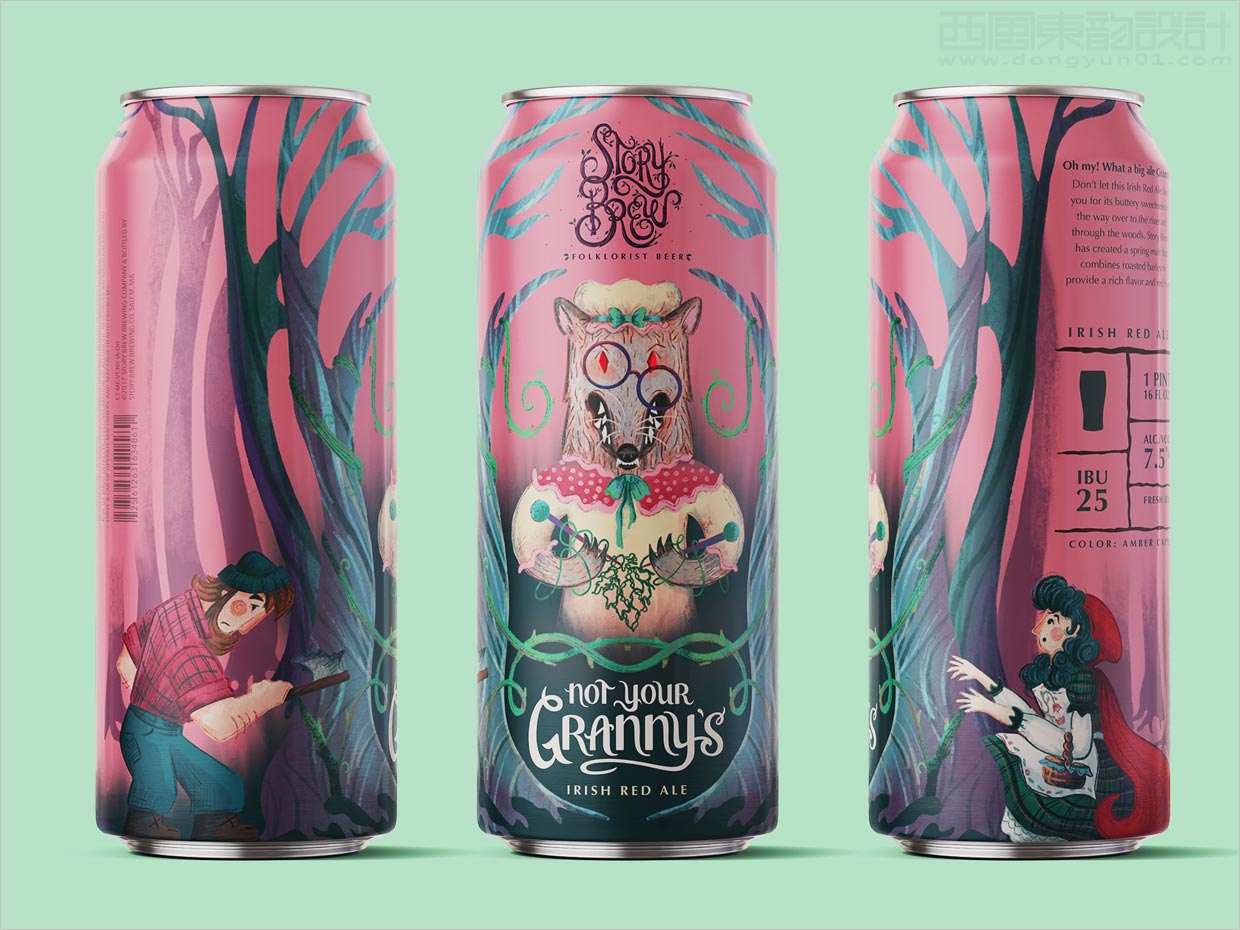 以经典童话故事为特色的国外易拉罐啤酒包装设计