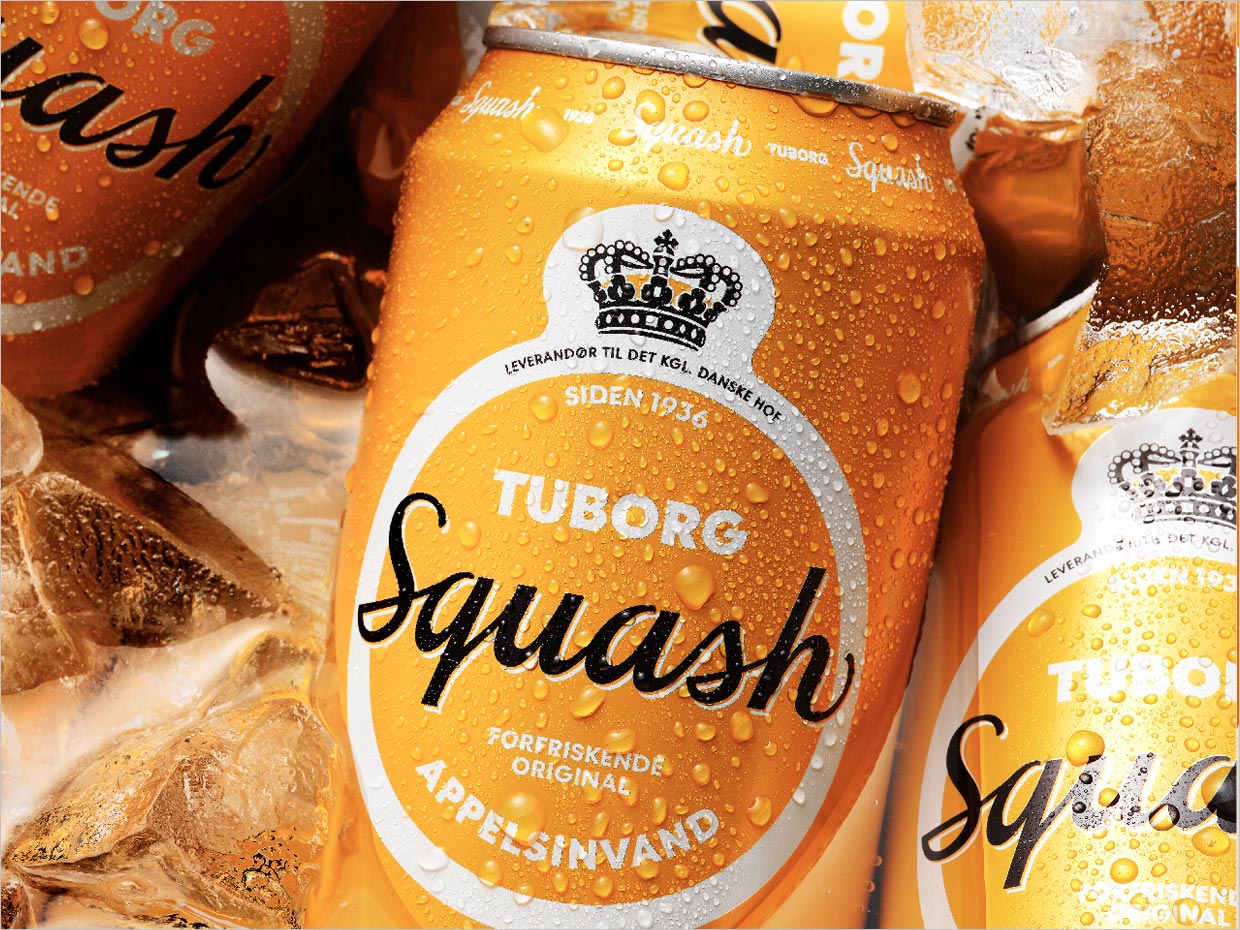 丹麦Tuborg Squash橙汁果汁饮料包装设计