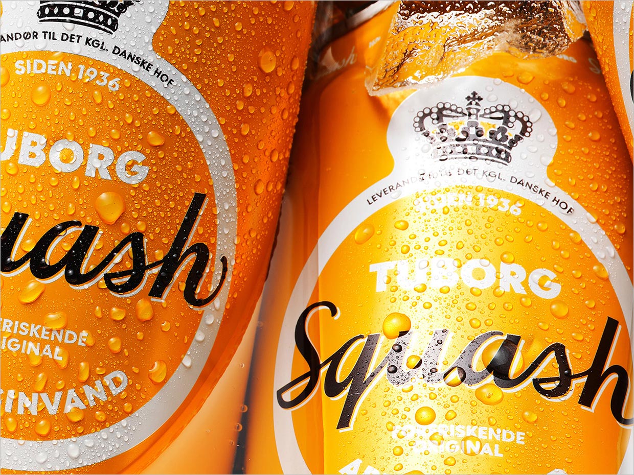 丹麦Tuborg Squash橙汁果汁饮料包装设计之局部细节展示