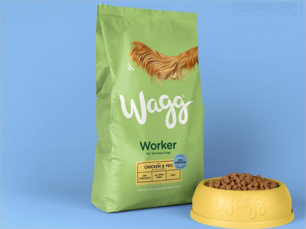 俏皮的英国Wagg狗粮宠物食品包装设计
