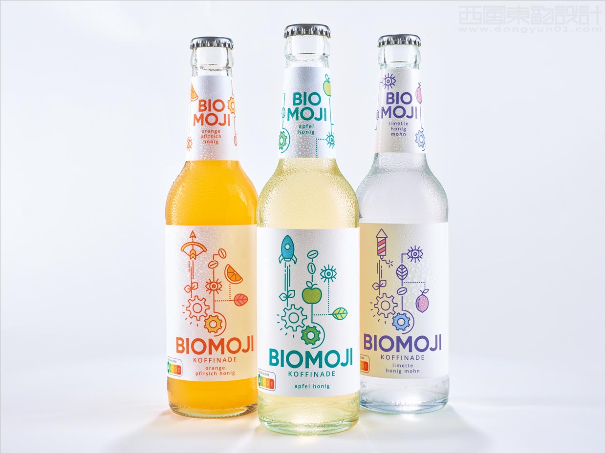 德国BIOMOJI功能性有机能量饮料瓶贴包装设计
