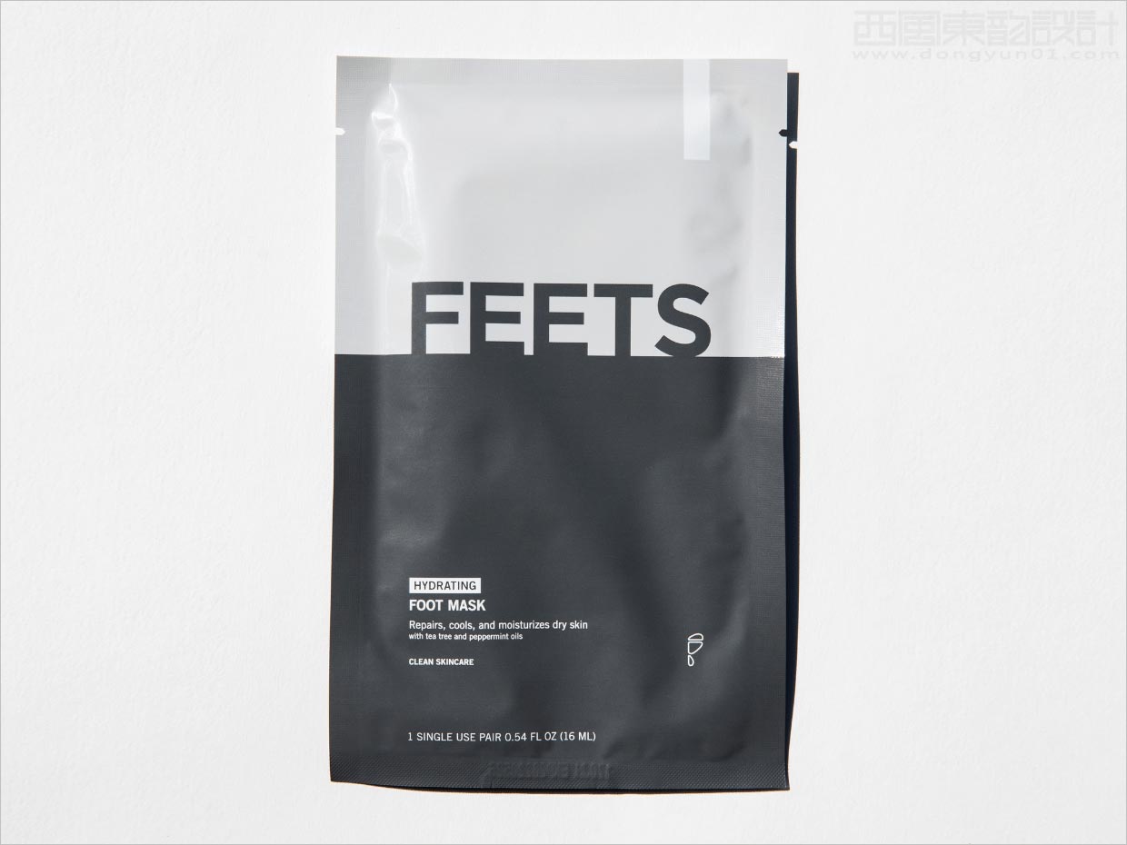 简洁朴素的Feets清洁保湿足膜护理产品包装设计