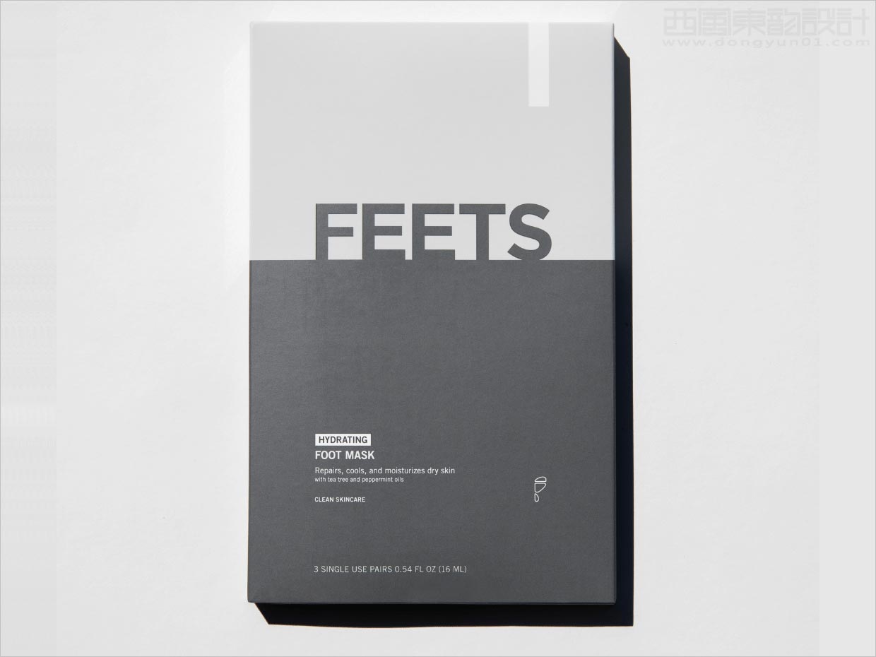简洁朴素的Feets清洁保湿足膜护理产品包装盒设计