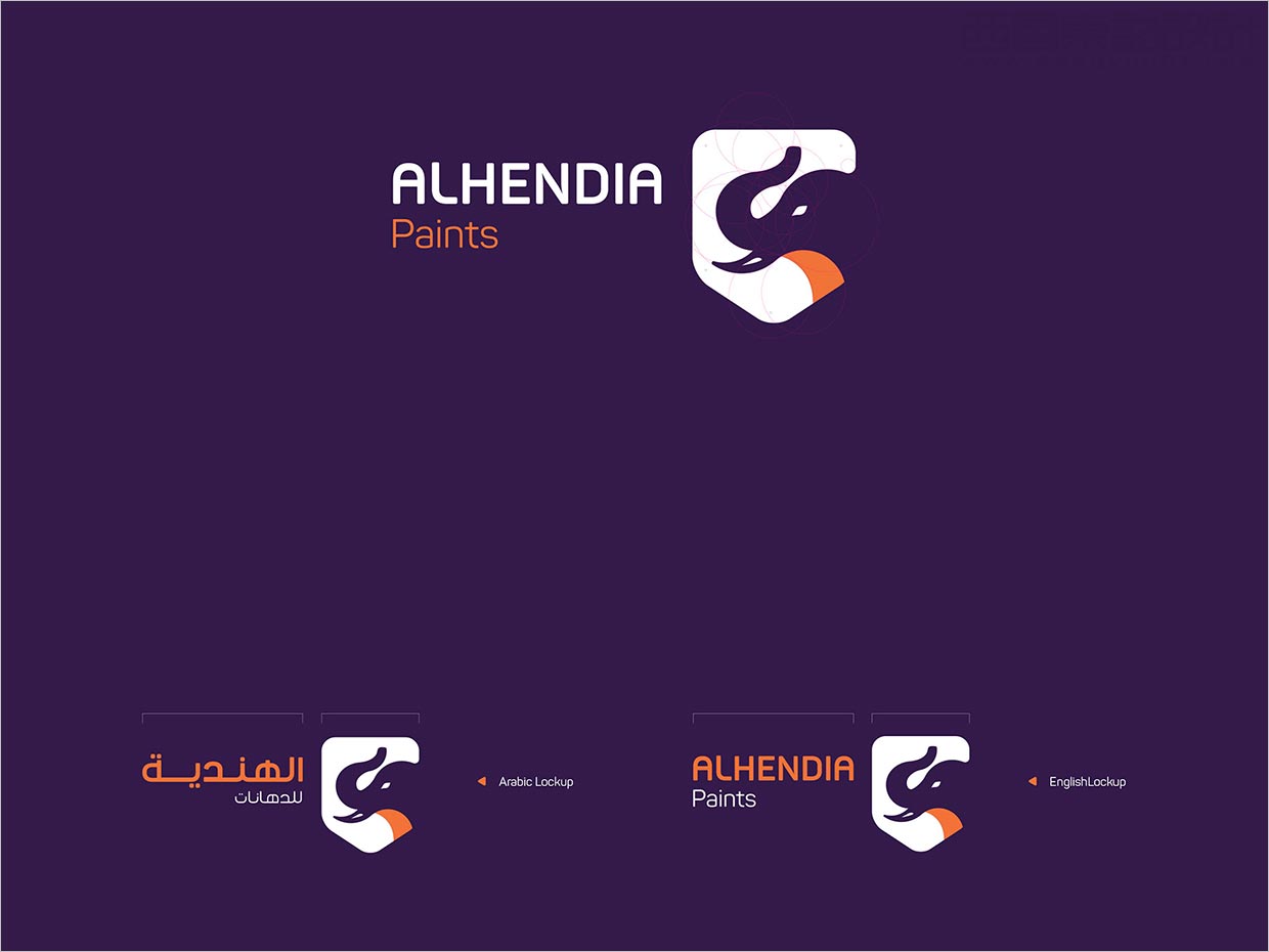 埃及Alhendia墙面漆涂料品牌形象vi设计之logo组合形式设计