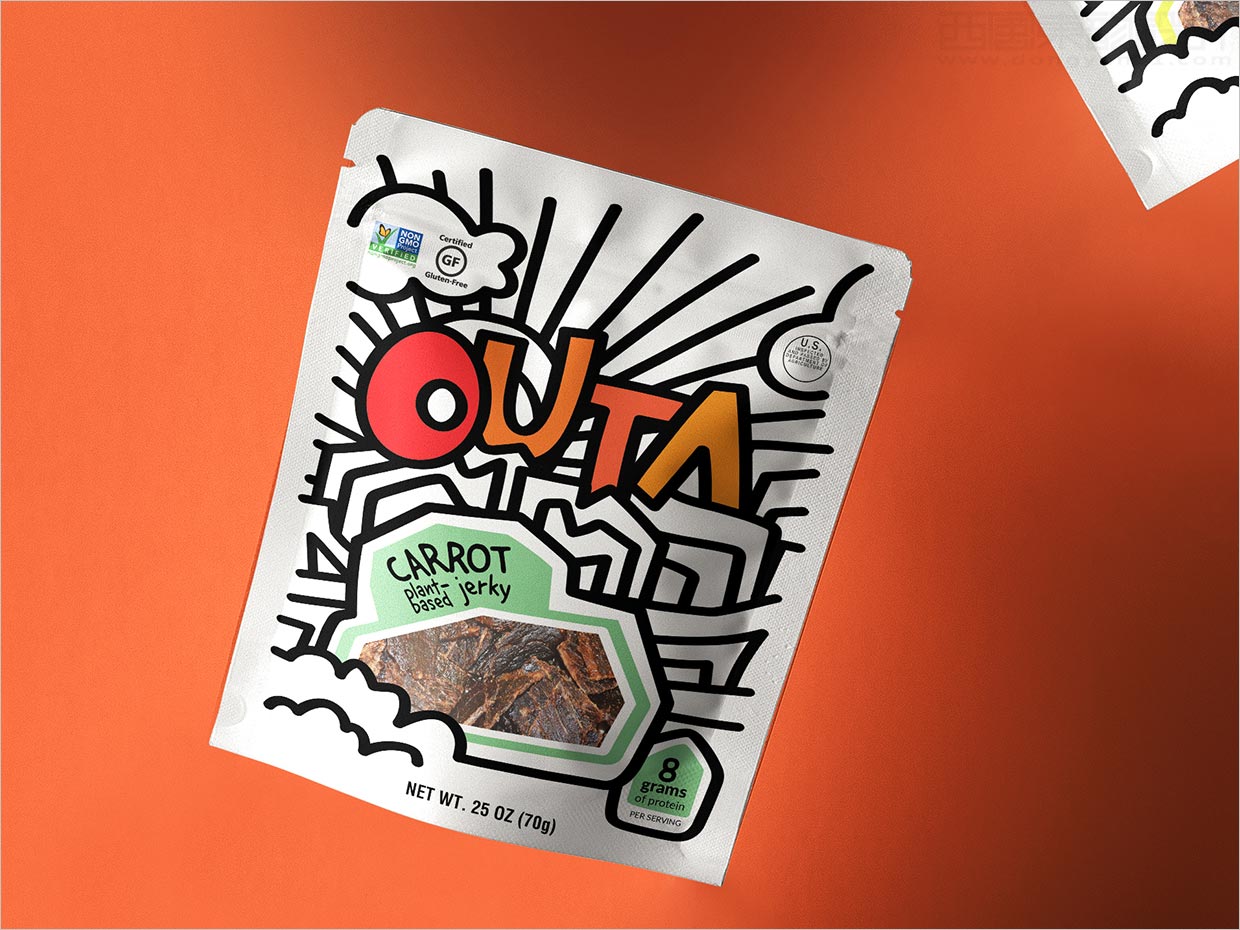 美国Outa青少年休闲零食包装设计