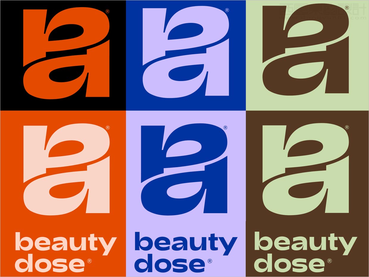 美国Beauty Dose营养补充剂保健品logo设计之不同背景色展示