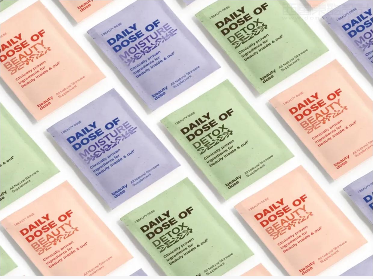 美国Beauty Dose营养补充剂保健品包装袋设计
