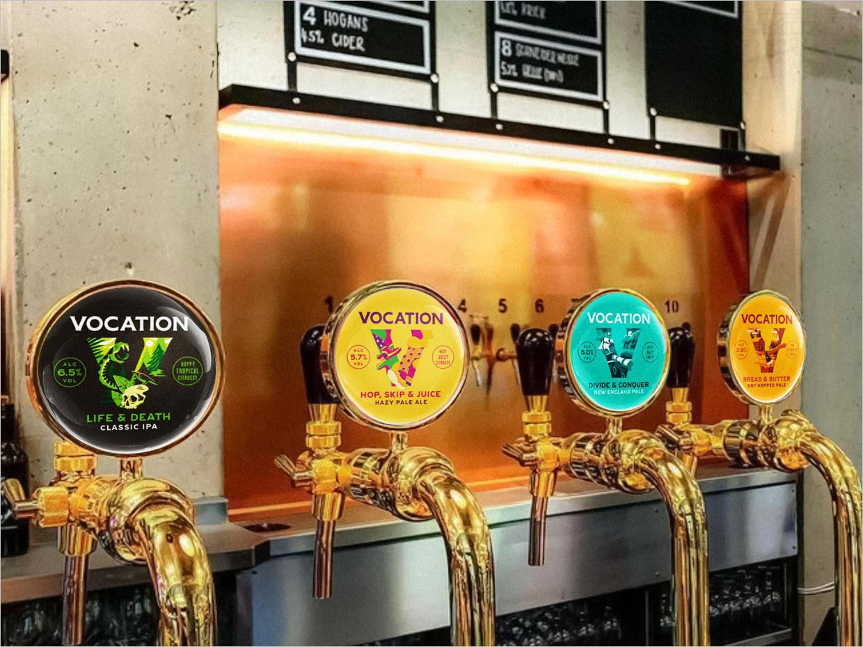 英国Vocation精酿啤酒品牌形象设计之售卖口logo设计