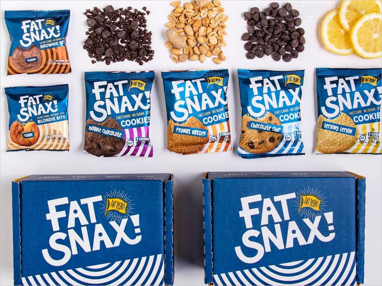美国Fat Snax饼干快消食品包装设计