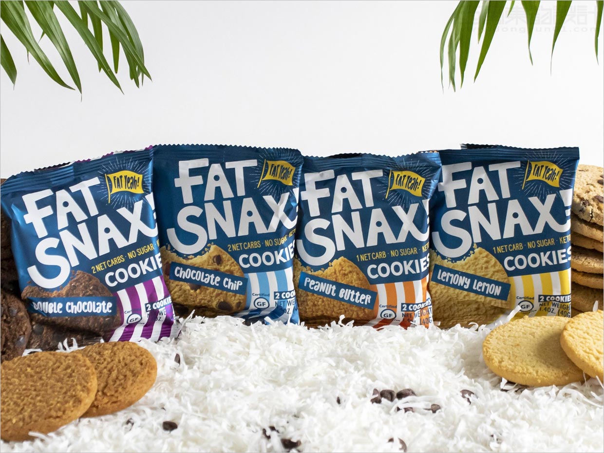 美国Fat Snax饼干快消食品包装设计