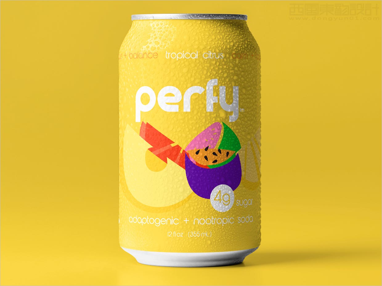 菠萝味Perfy苏打水包装设计