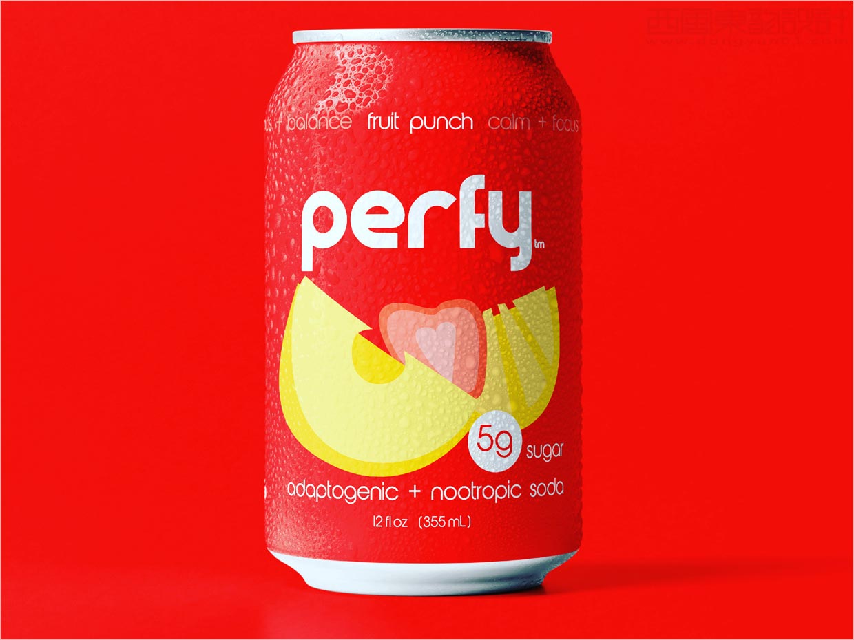 草莓味Perfy苏打水包装设计