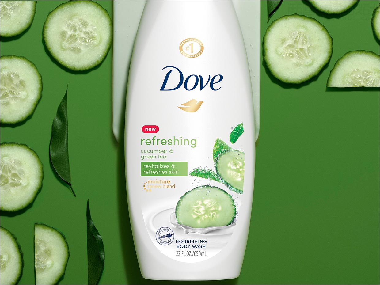 联合利华Dove黄瓜味身体沐浴露个人护理产品包装设计