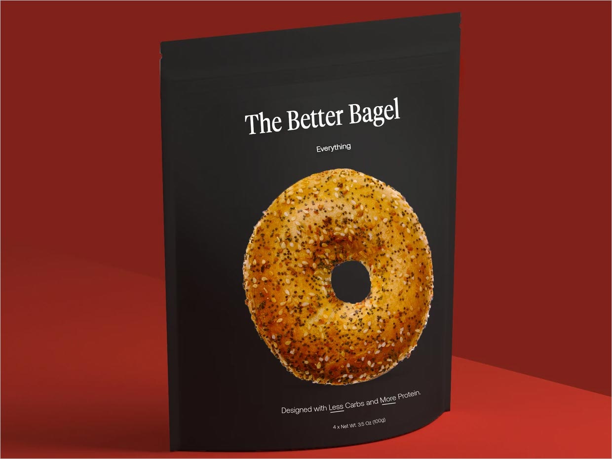 极简风格的Better Bagel面包食品包装设计