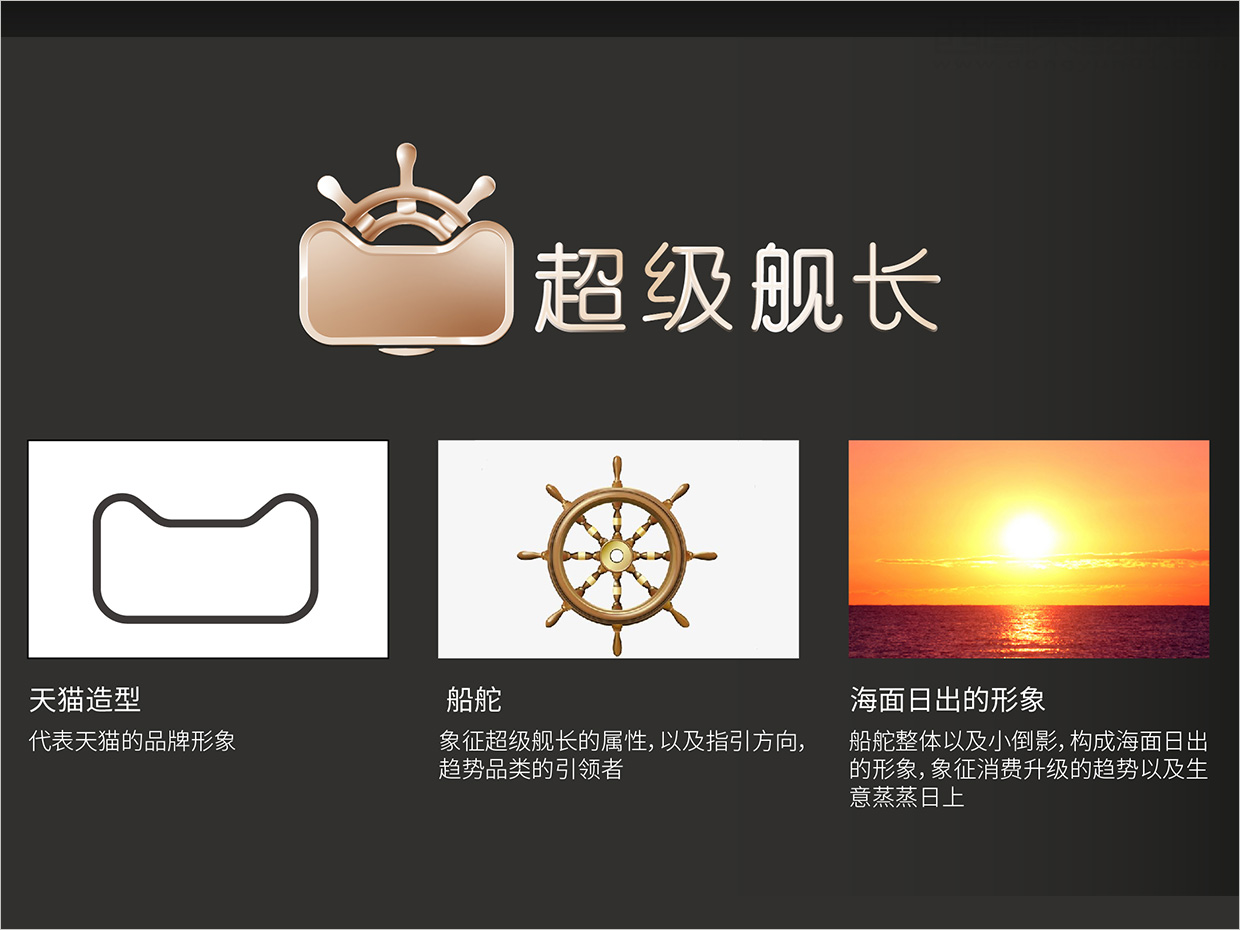 天猫超级品类日天猫超级舰长品牌logo设计创意理念说明