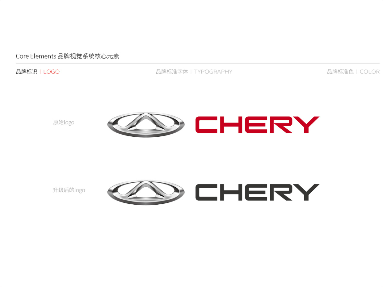 奇瑞汽车品牌形象升级vi设计之logo设计