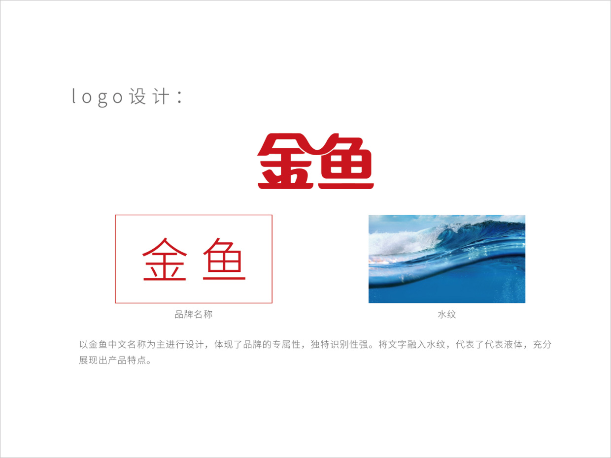 北京金鱼日化洗涤用品logo设计理念说明