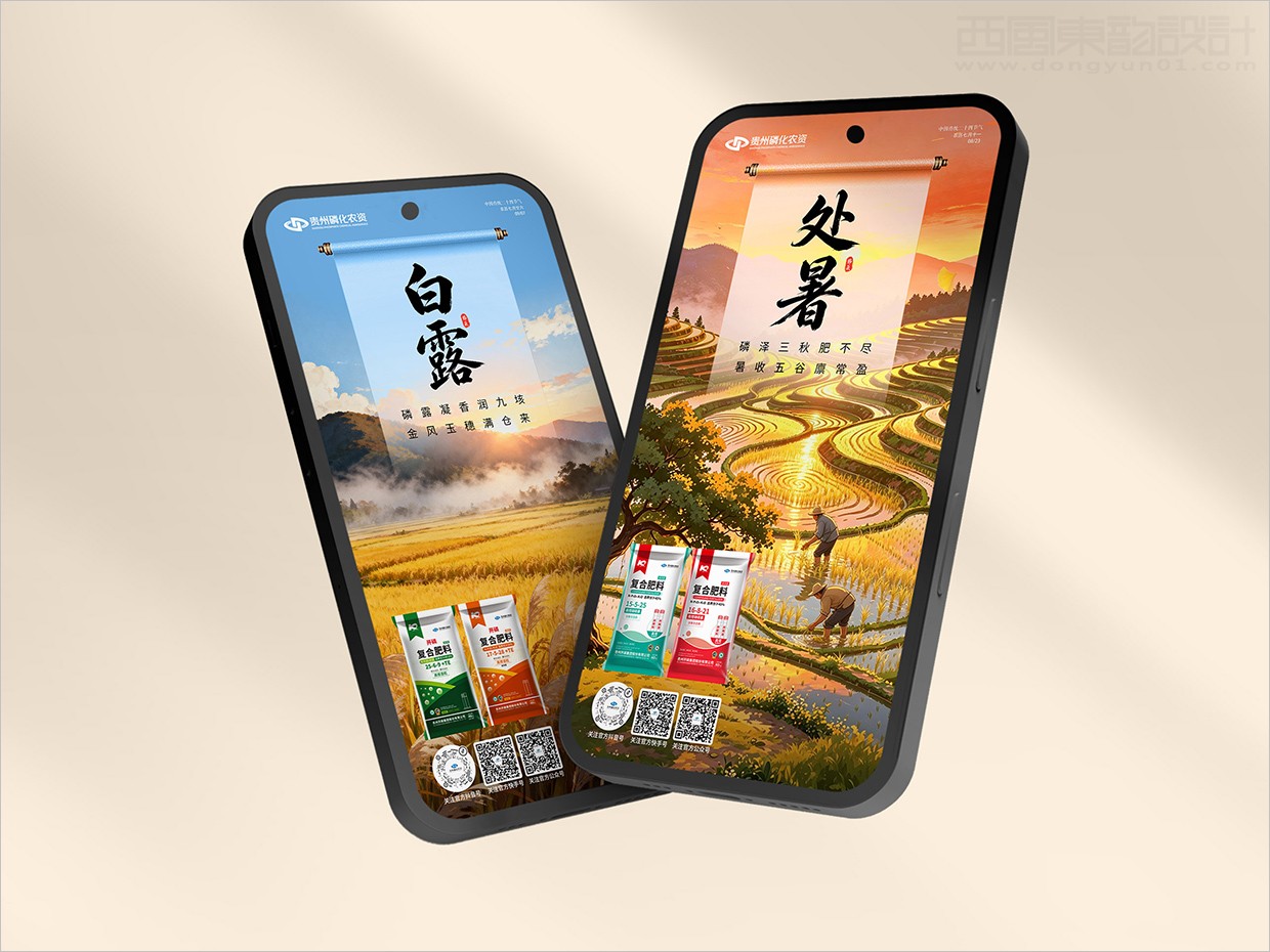 贵州磷化集团复合肥料线上节日节气海报设计